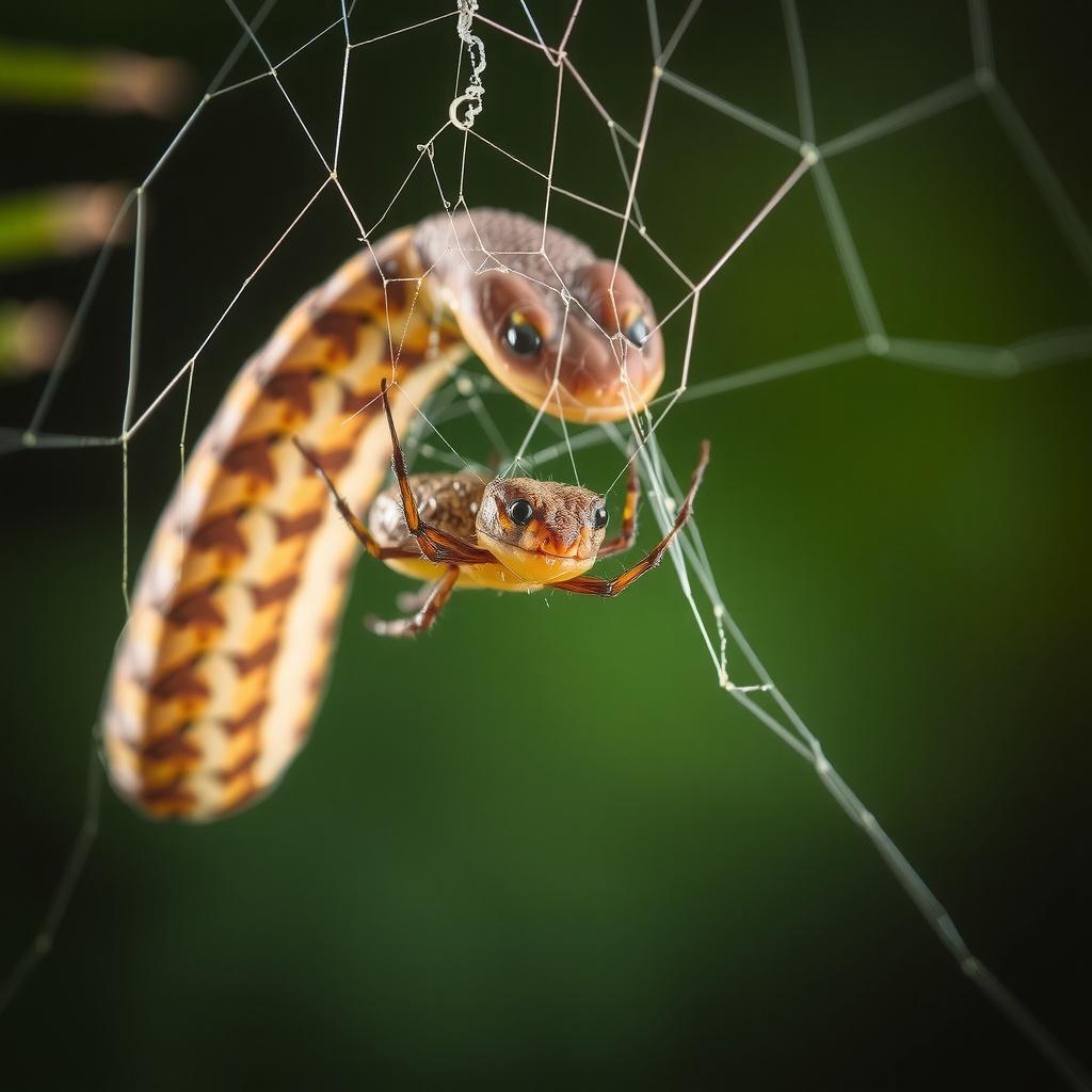 Amazing Hunting Skills of Spiders How to Subdue a Snake 10 Times Larger